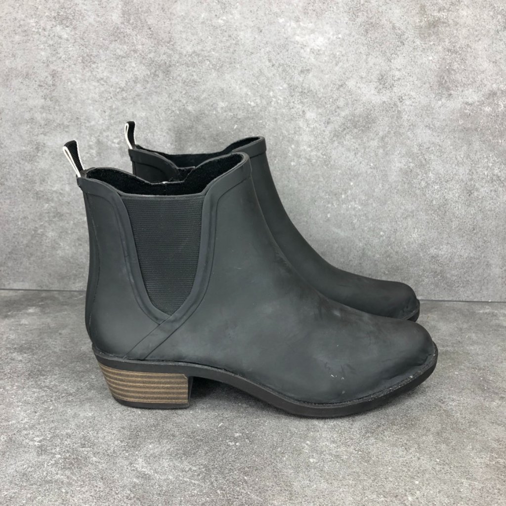 Lucky Brand Base H2o Rubber Rain Bootie Ankle Boot Black Womens 7